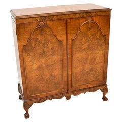 Antique Burr Walnut Queen Anne Style Cabinet