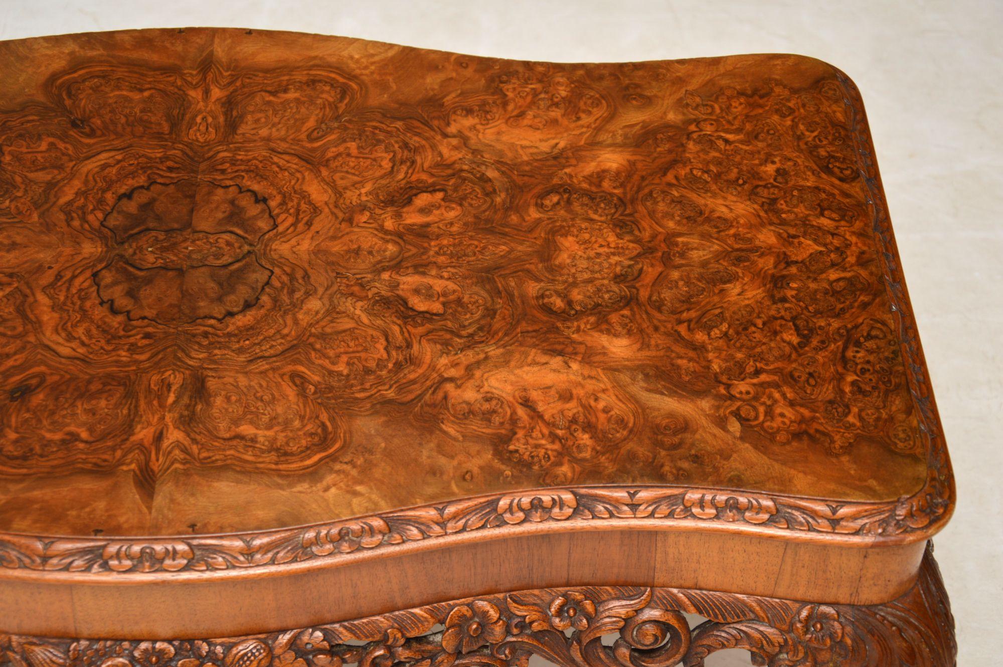 Antique Burr Walnut Queen Anne Style Coffee Table 4