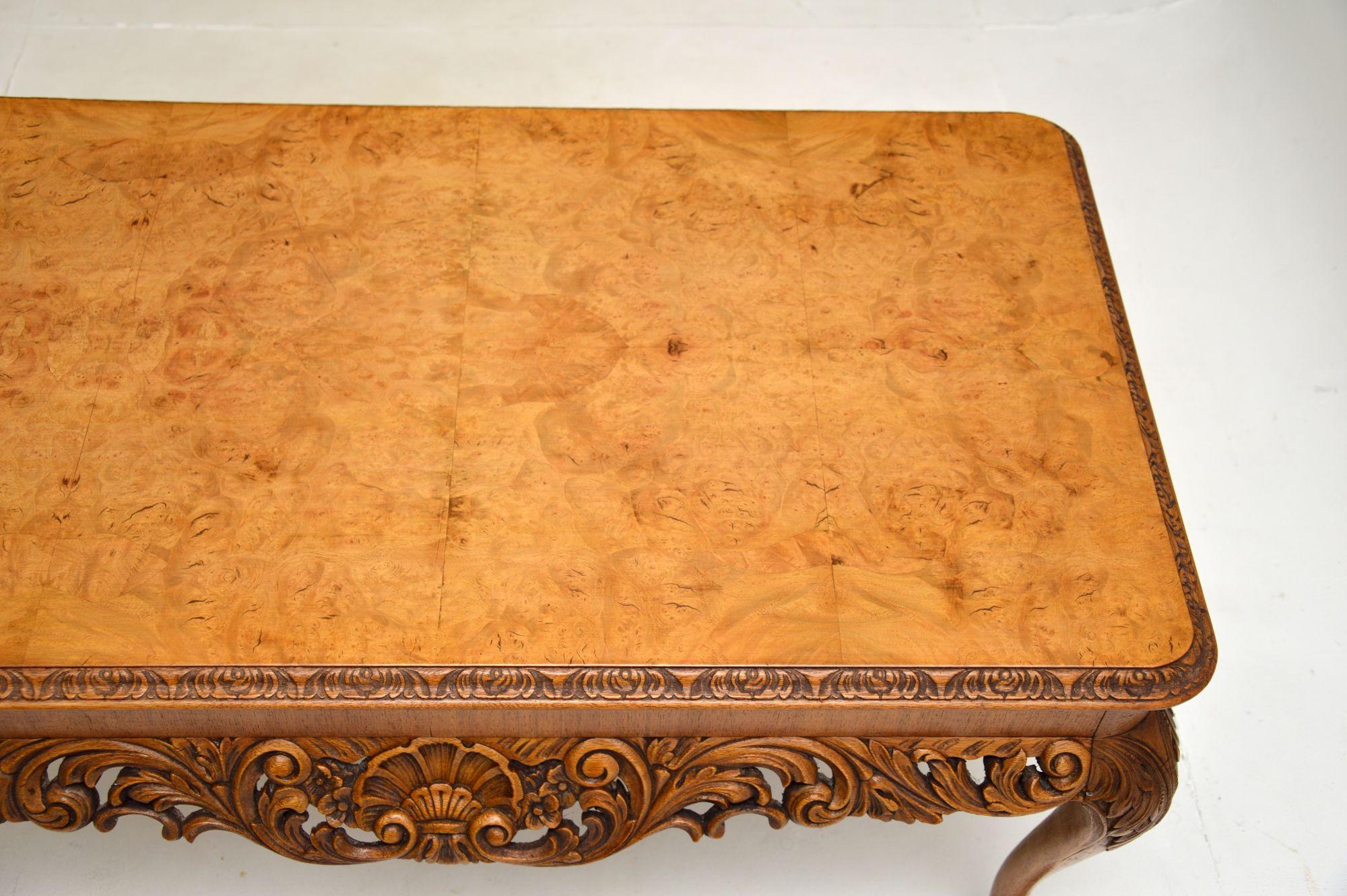Antique Burr Walnut Queen Anne Style Coffee Table In Good Condition In London, GB