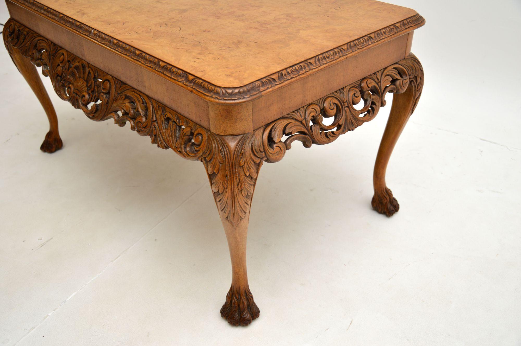 Antique Burr Walnut Queen Anne Style Coffee Table 2
