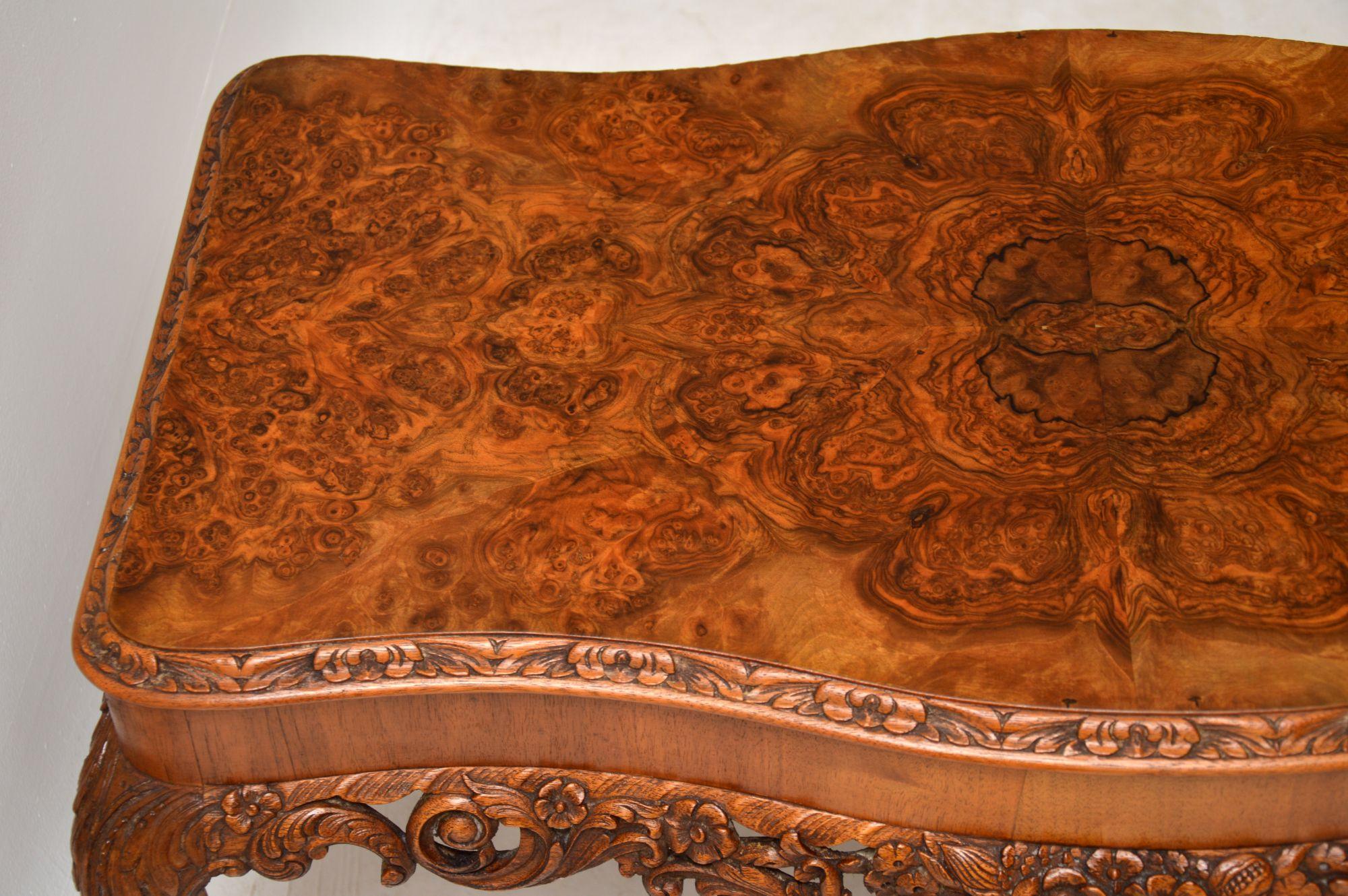 Antique Burr Walnut Queen Anne Style Coffee Table 4