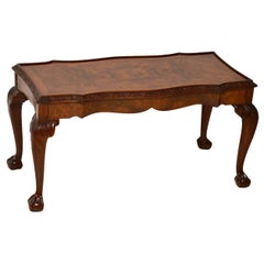 Antique Burr Walnut Queen Anne Style Coffee Table