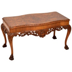 Antique Burr Walnut Queen Anne Style Coffee Table