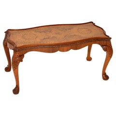 Antique Burr Walnut Queen Anne Style Coffee Table