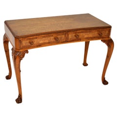 Antique Burr Walnut Queen Anne Style Console Server Table