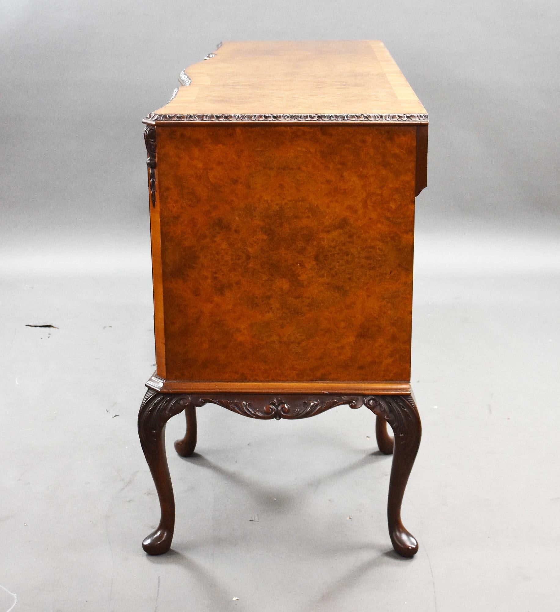 Antique Burr Walnut Queen Anne Style Dining Suite For Sale 1