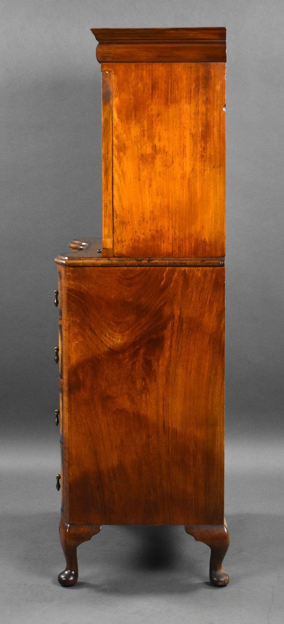 Antique Burr Walnut Queen Anne Style Escritoire 4