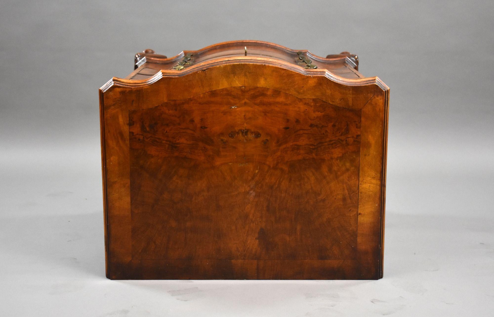 20th Century Antique Burr Walnut Serpentine Chest of Drawers For Sale