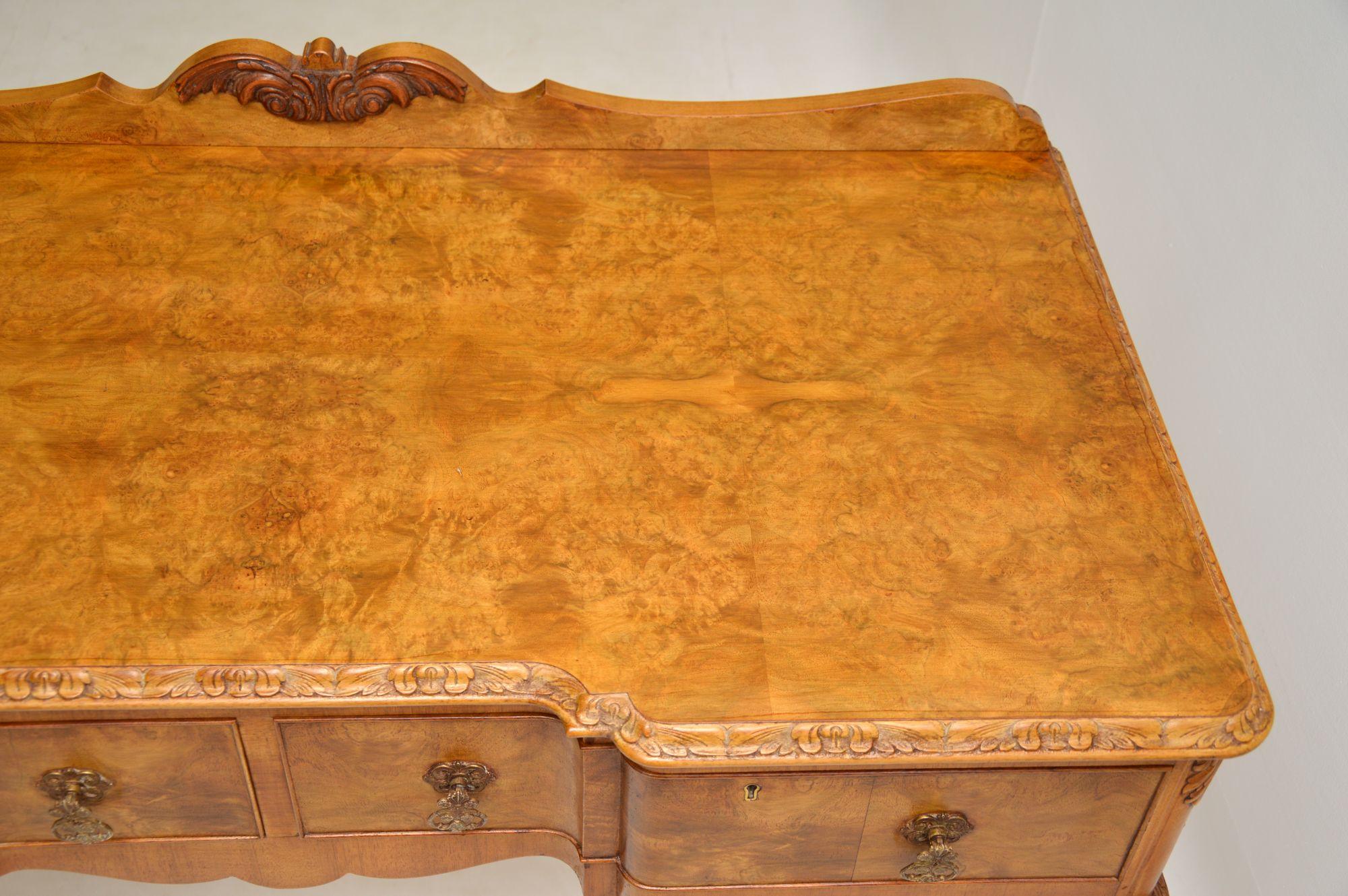 Early 20th Century Antique Burr Walnut Server Side Table