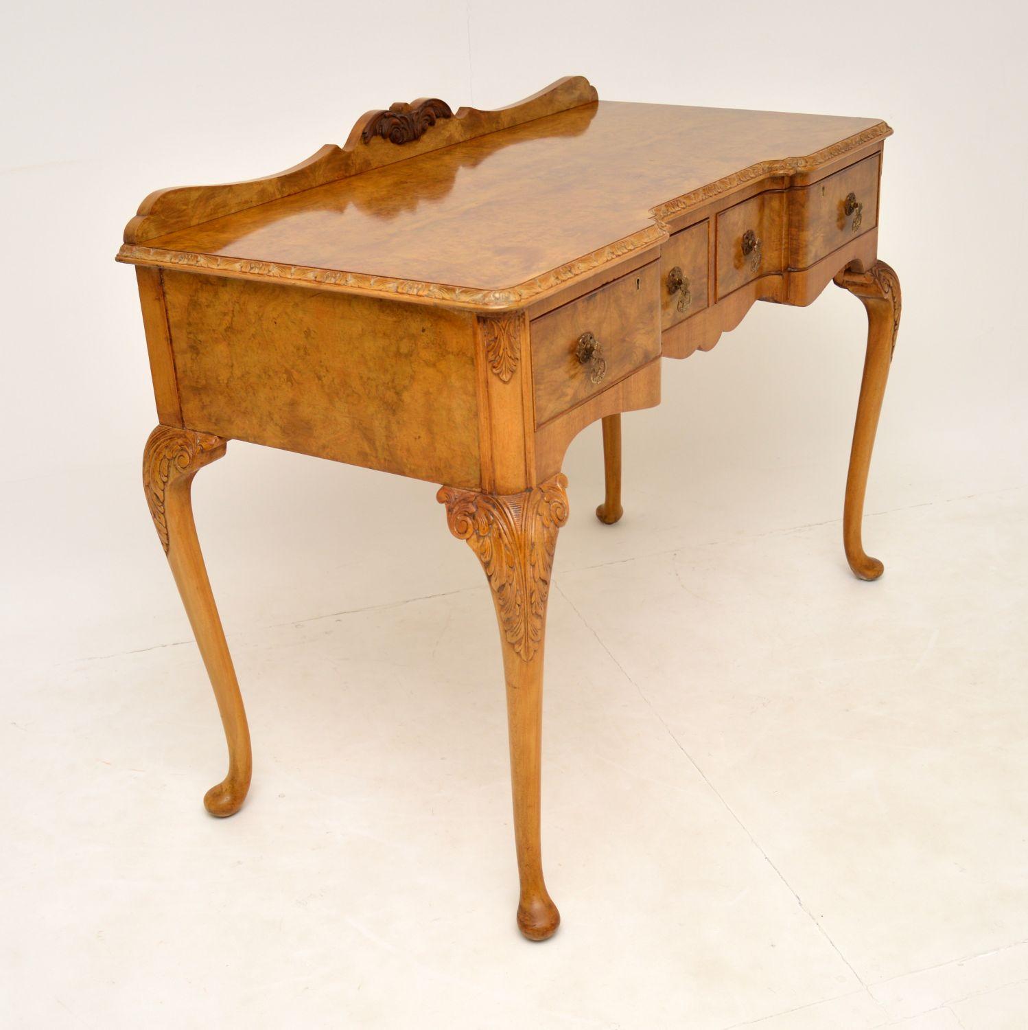 Antique Burr Walnut Server Side Table 1