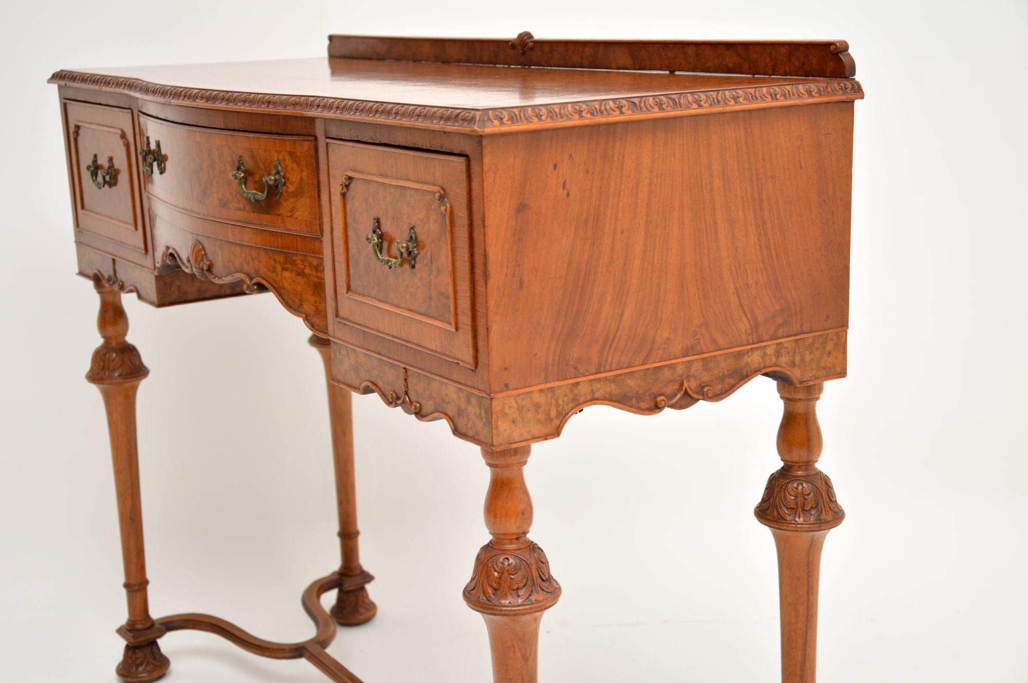 Antique Burr Walnut Server or Side Table 1