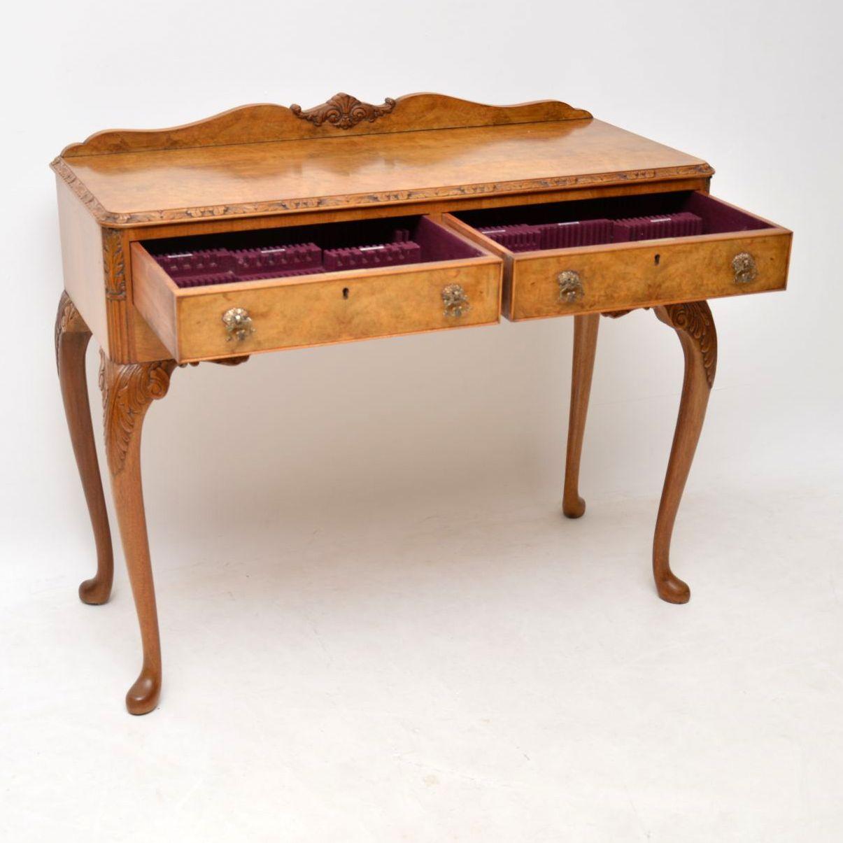 Early 20th Century Antique Burr Walnut Server Table