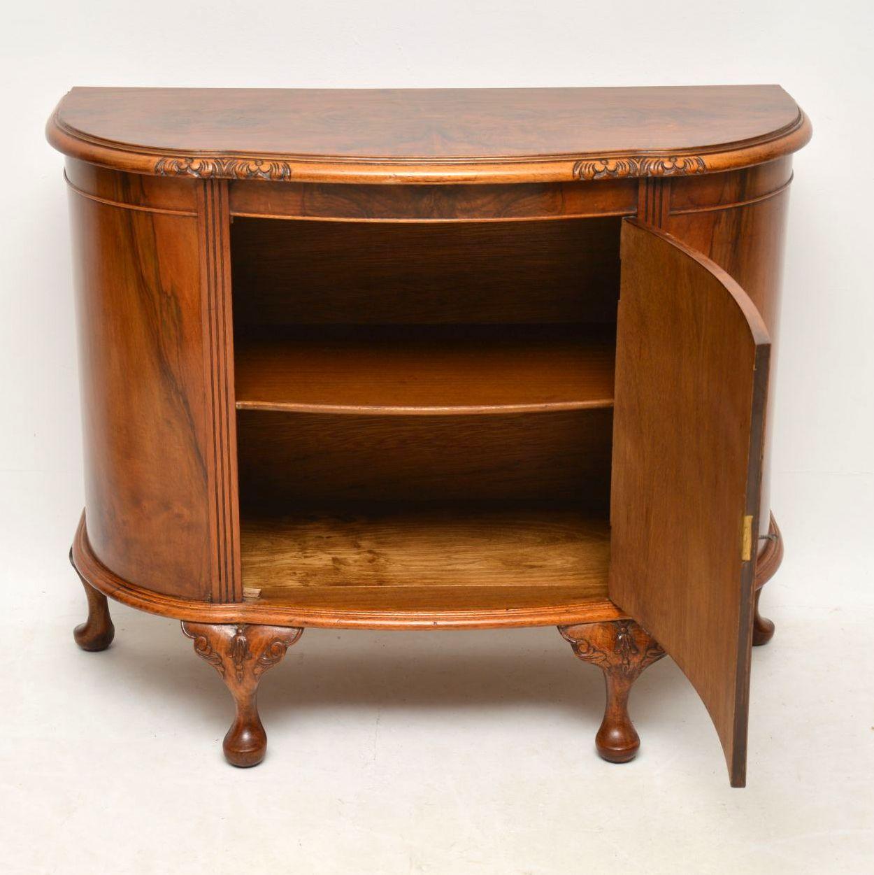 Queen Anne Antique Burr Walnut Side Cabinet