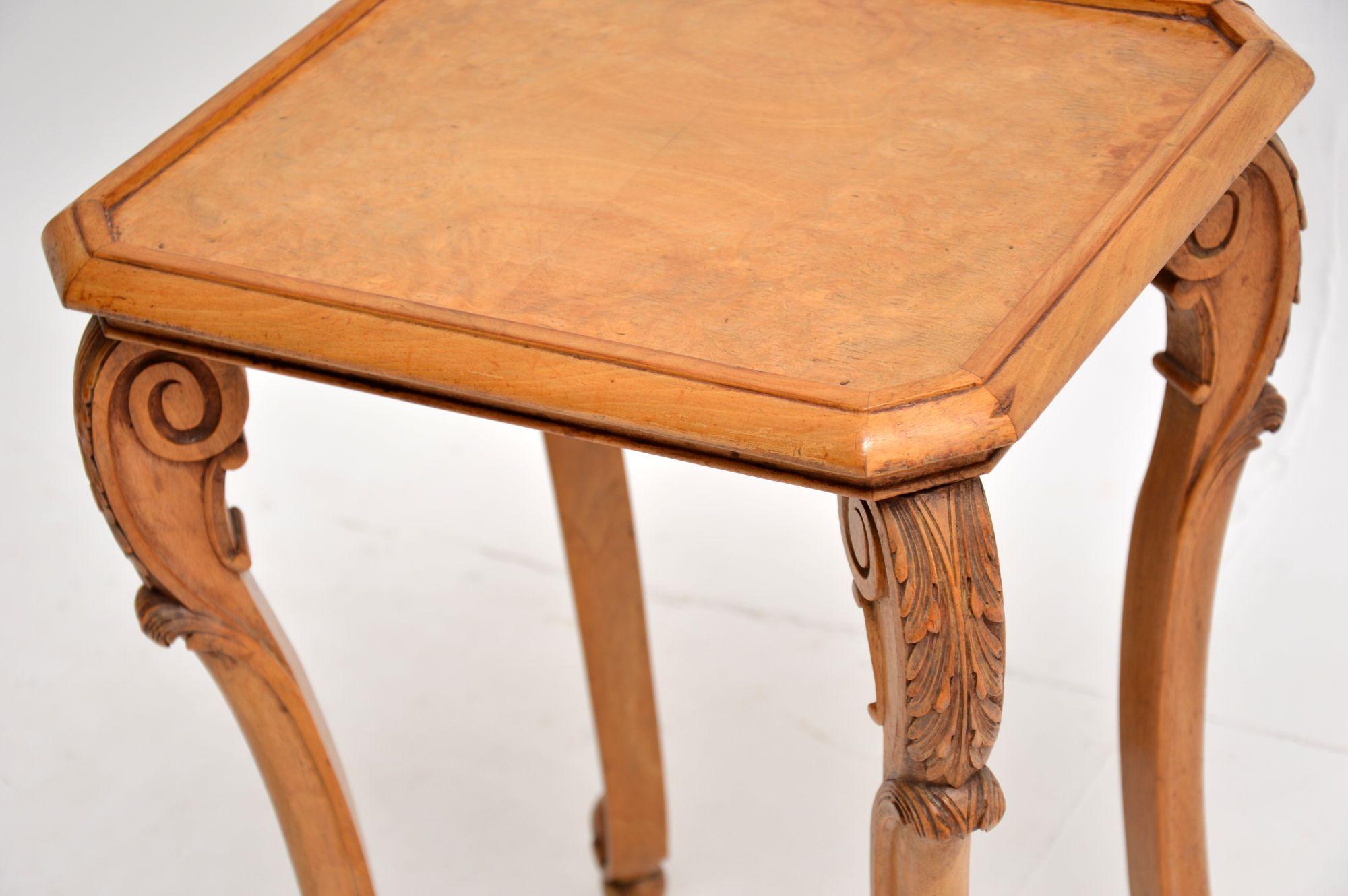 English Antique Burr Walnut Side Table by Hille
