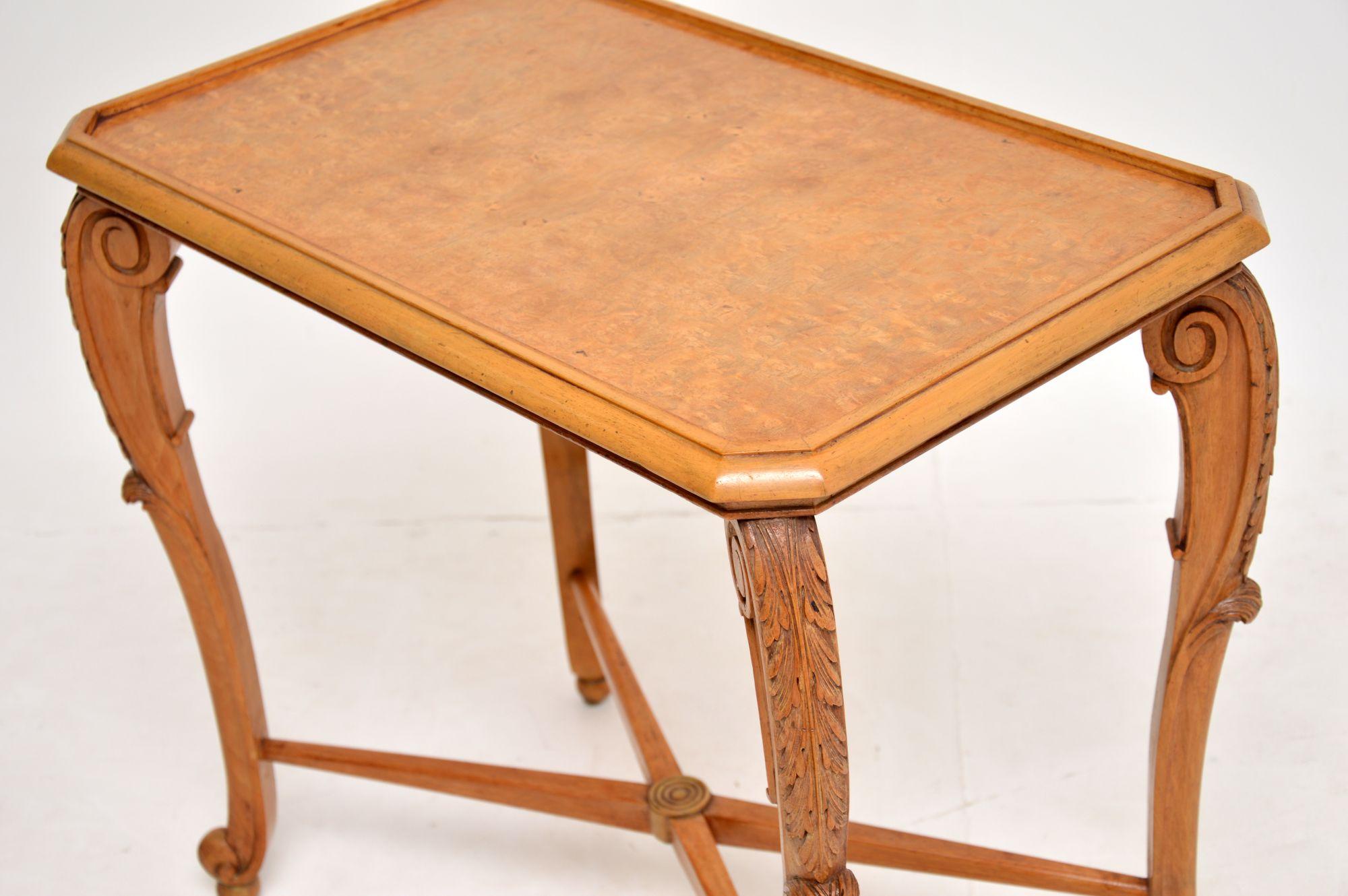 English Antique Burr Walnut Side Table by Hille For Sale