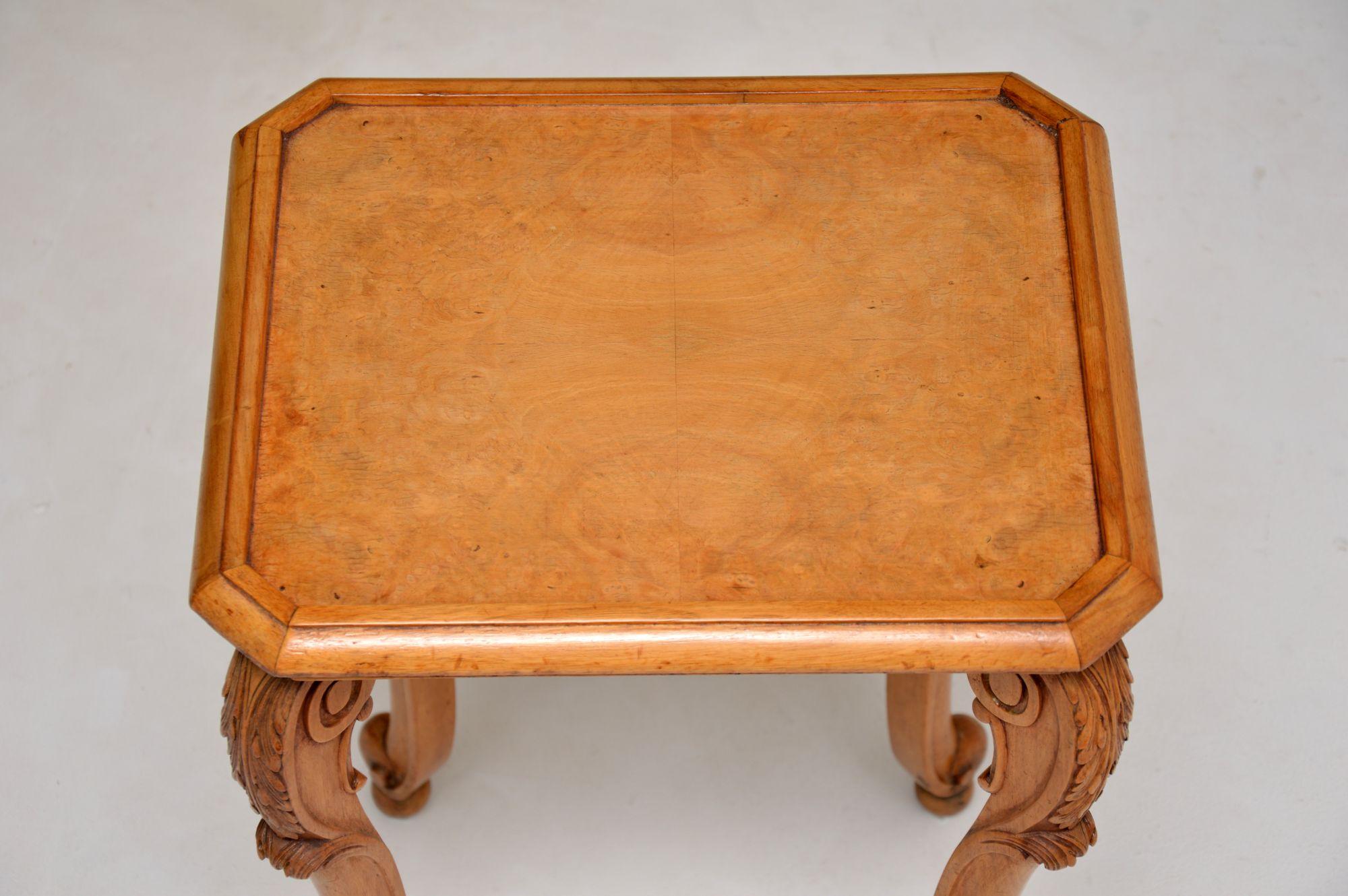 Mid-20th Century Antique Burr Walnut Side Table by Hille