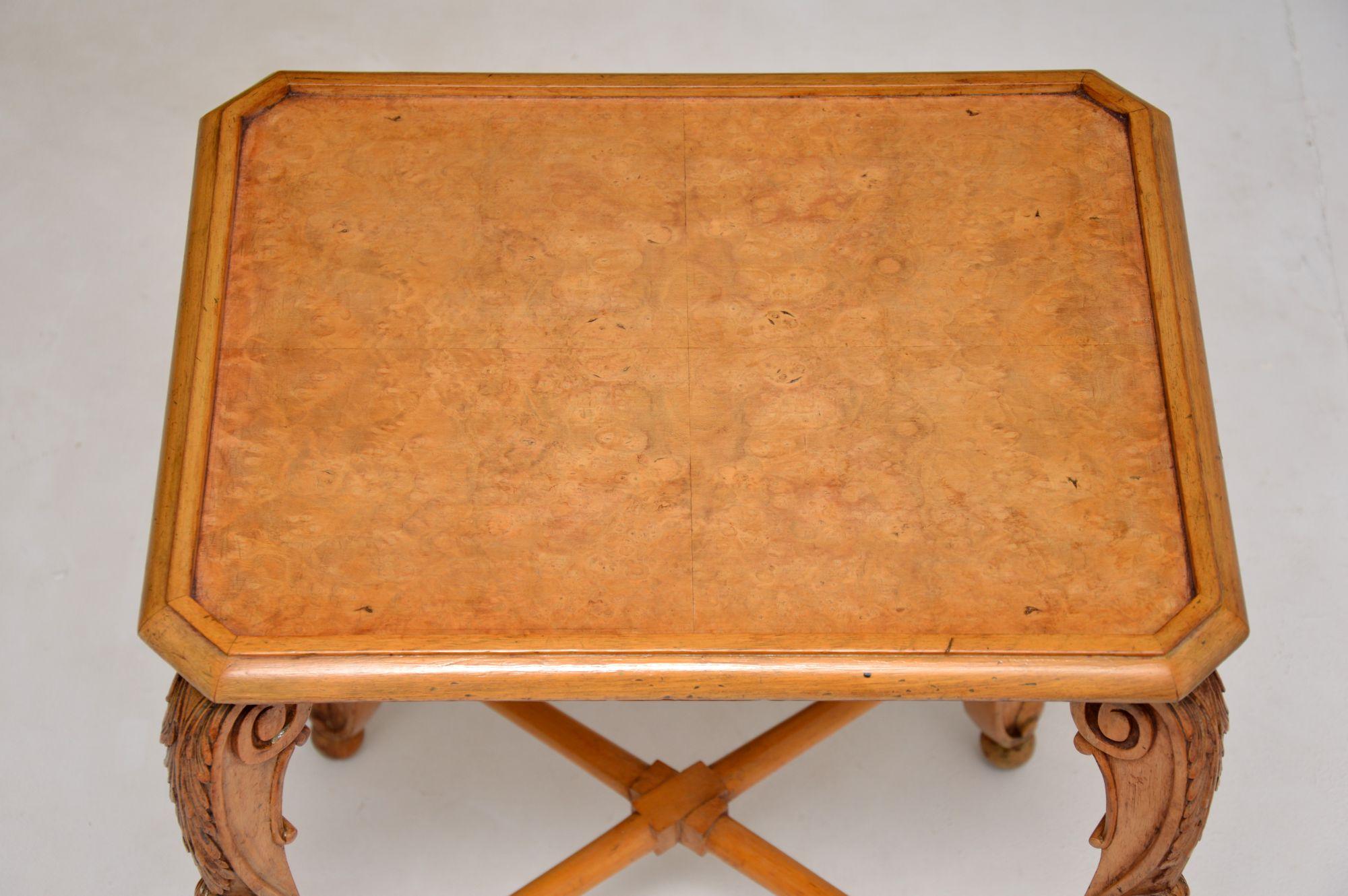 20th Century Antique Burr Walnut Side Table by Hille For Sale