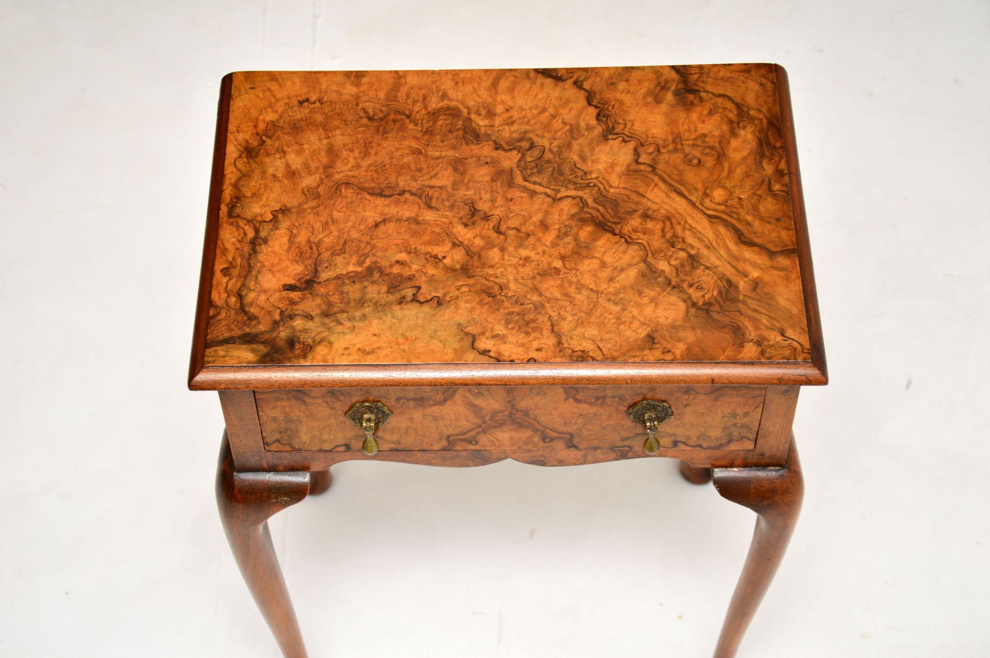 Early 20th Century Antique Burr Walnut Side Table