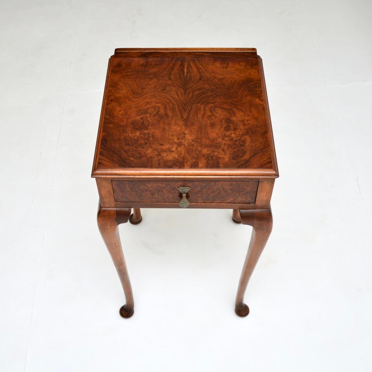Early 20th Century Antique Burr Walnut Side Table