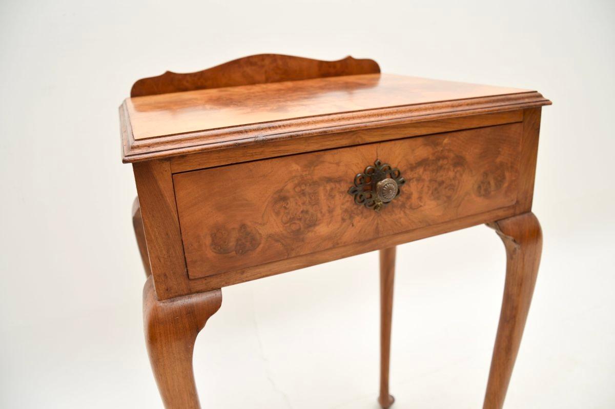 Antique Burr Walnut Side Table For Sale 1