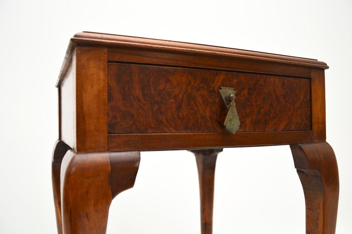 Antique Burr Walnut Side Table 1