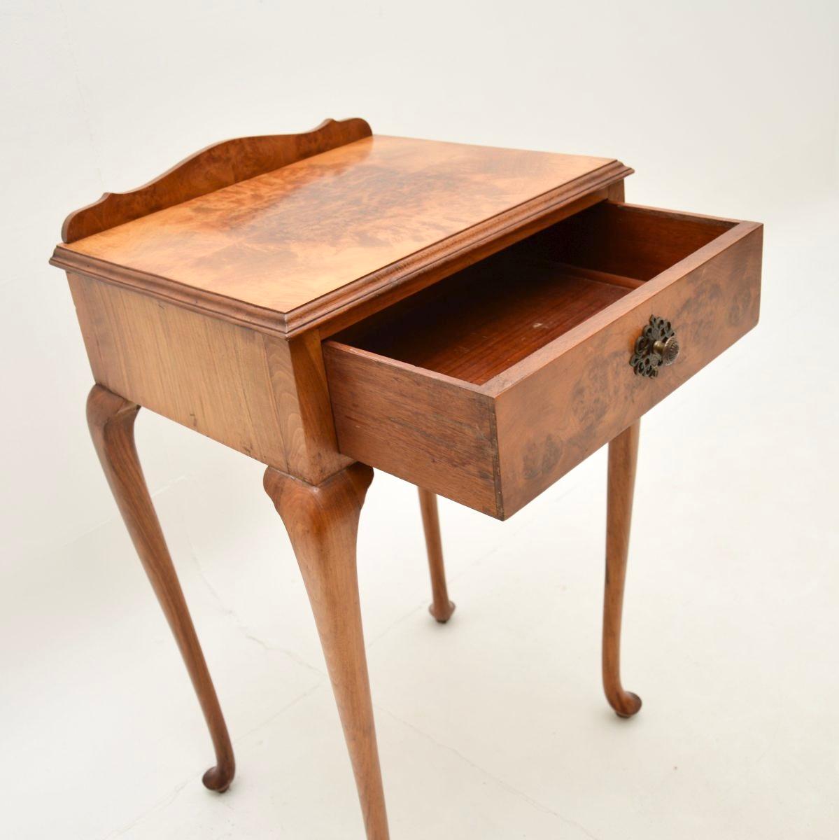 Antique Burr Walnut Side Table For Sale 2