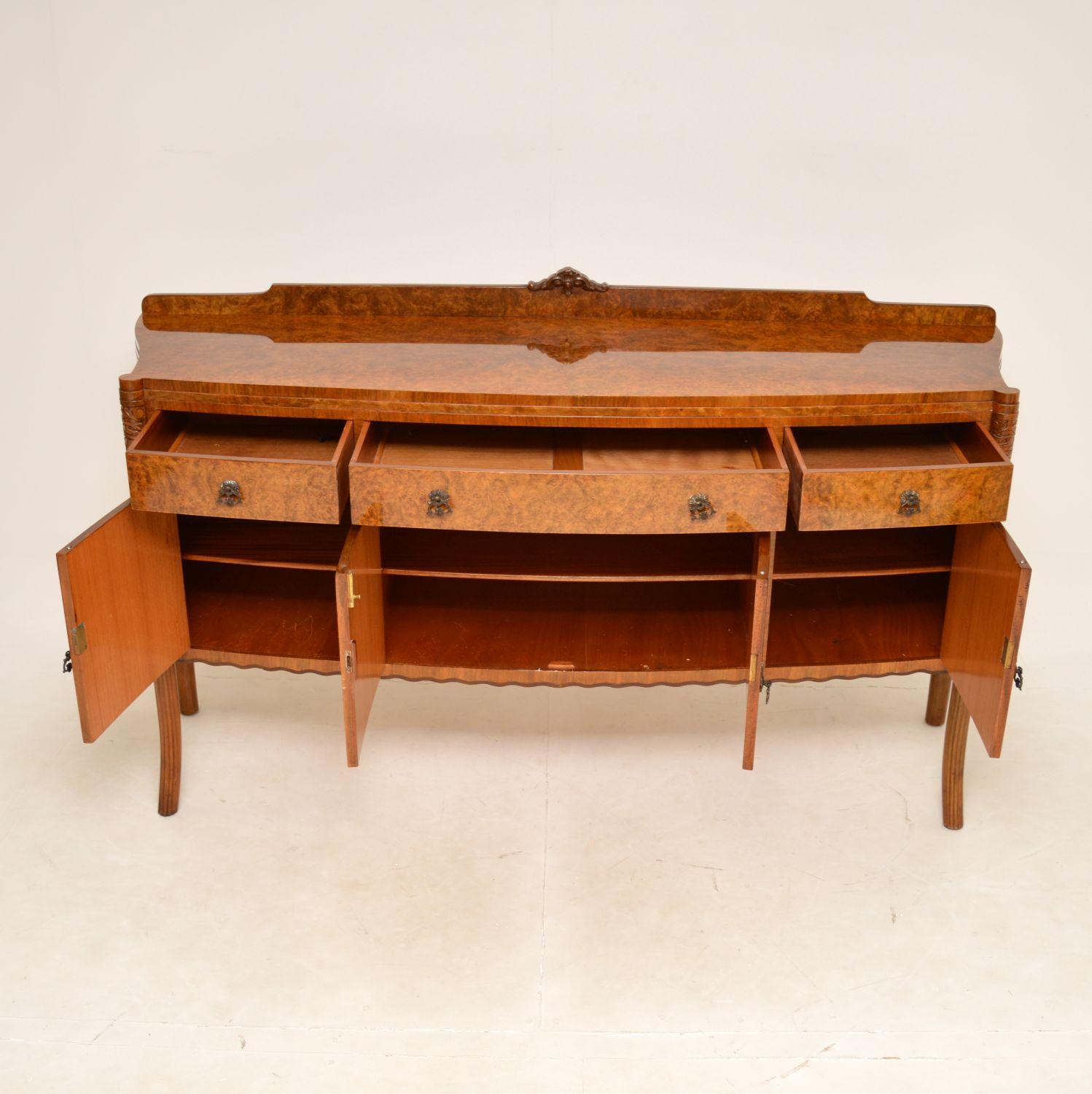 Antique Burr Walnut Sideboard In Good Condition In London, GB
