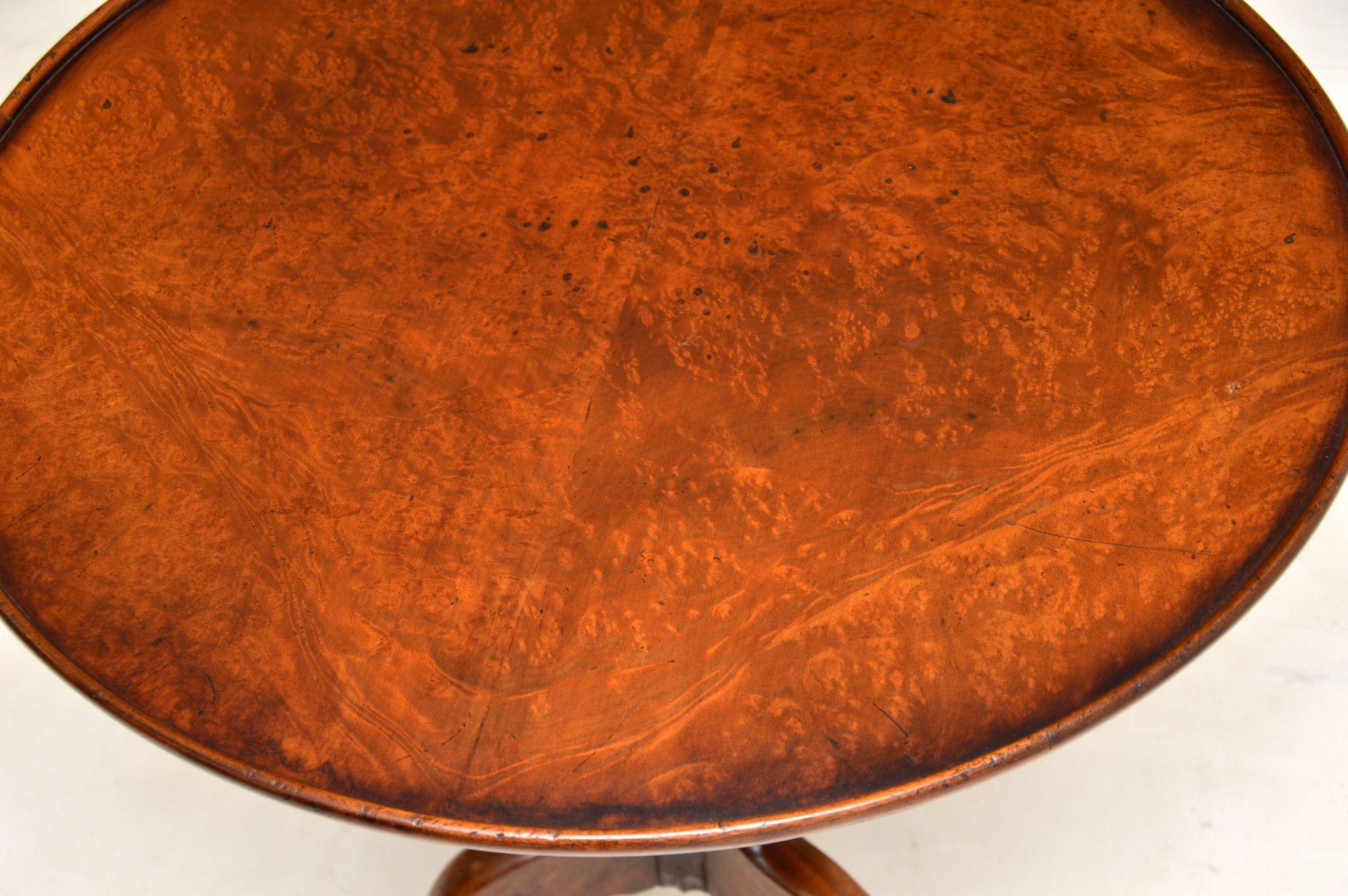Antique Burr Walnut Snap Top Occasional Table 1