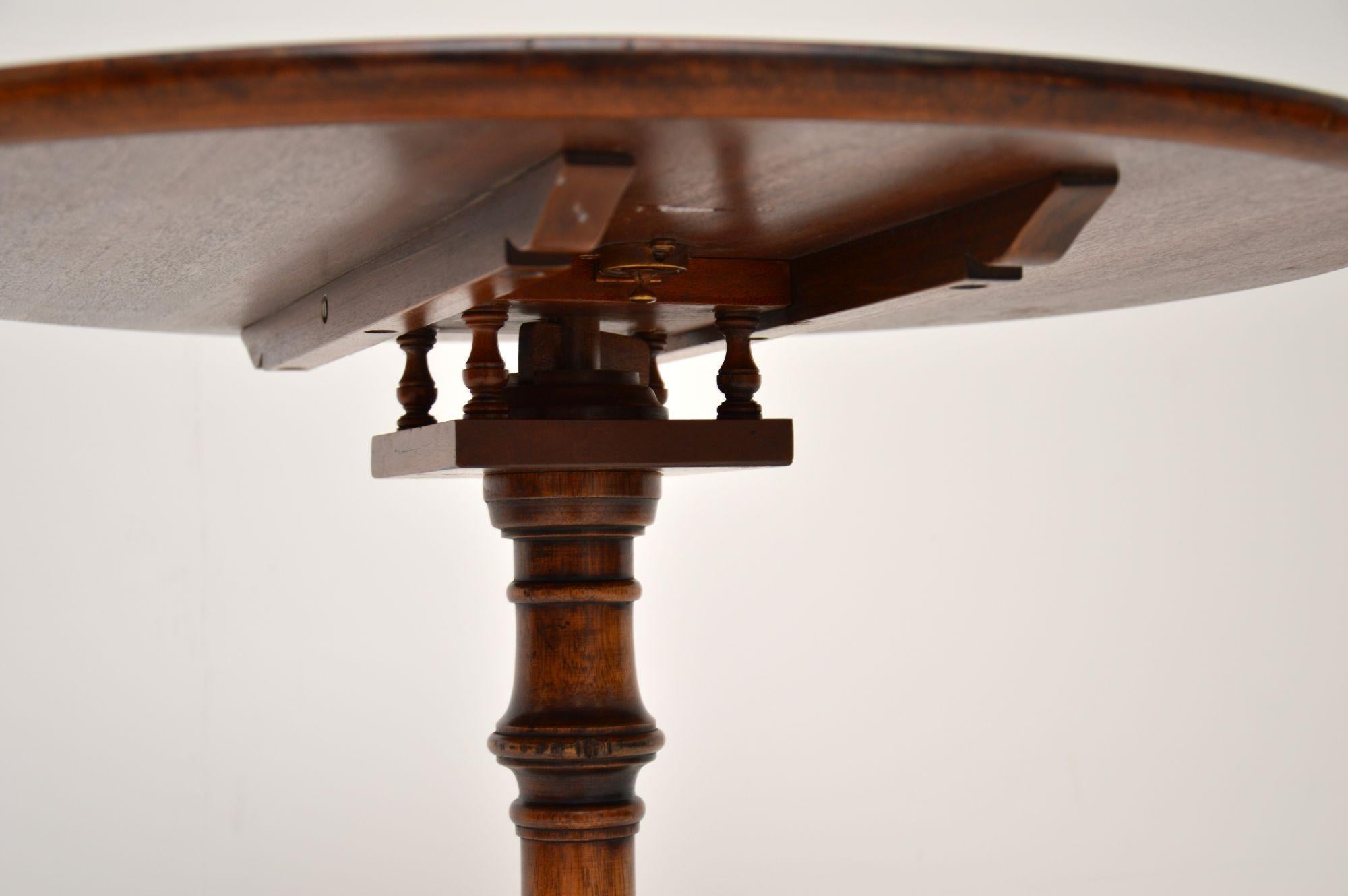 Antique Burr Walnut Snap Top Occasional Table 2