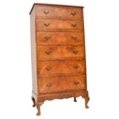 Antique Burr Walnut Tallboy Chest of Drawers