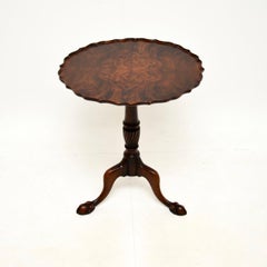 Antique Burr Walnut Tilt Top Occasional Table