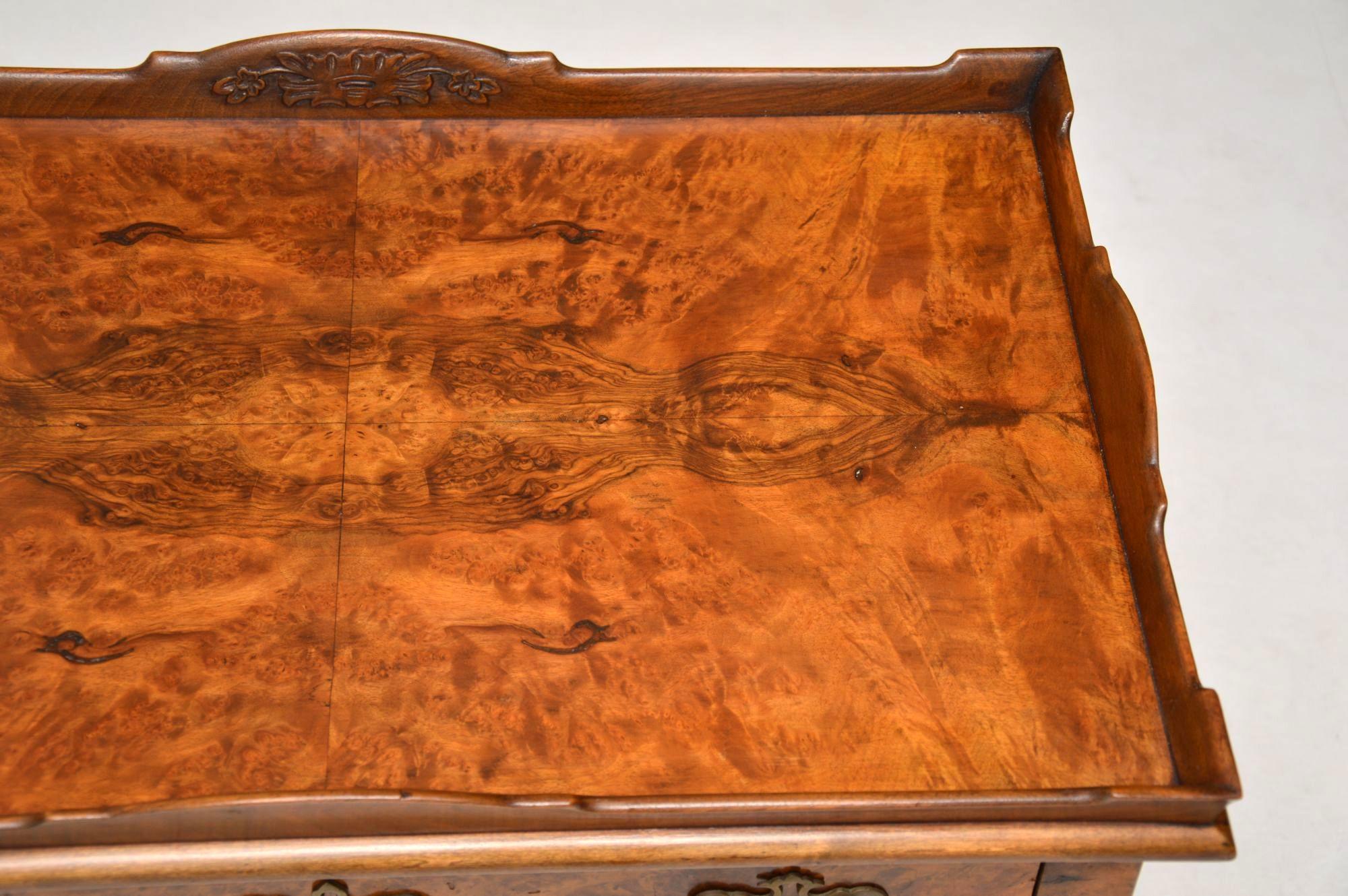 Antique Burr Walnut Tray Top Side Table 4