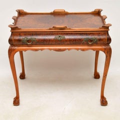 Antique Burr Walnut Tray Top Side Table