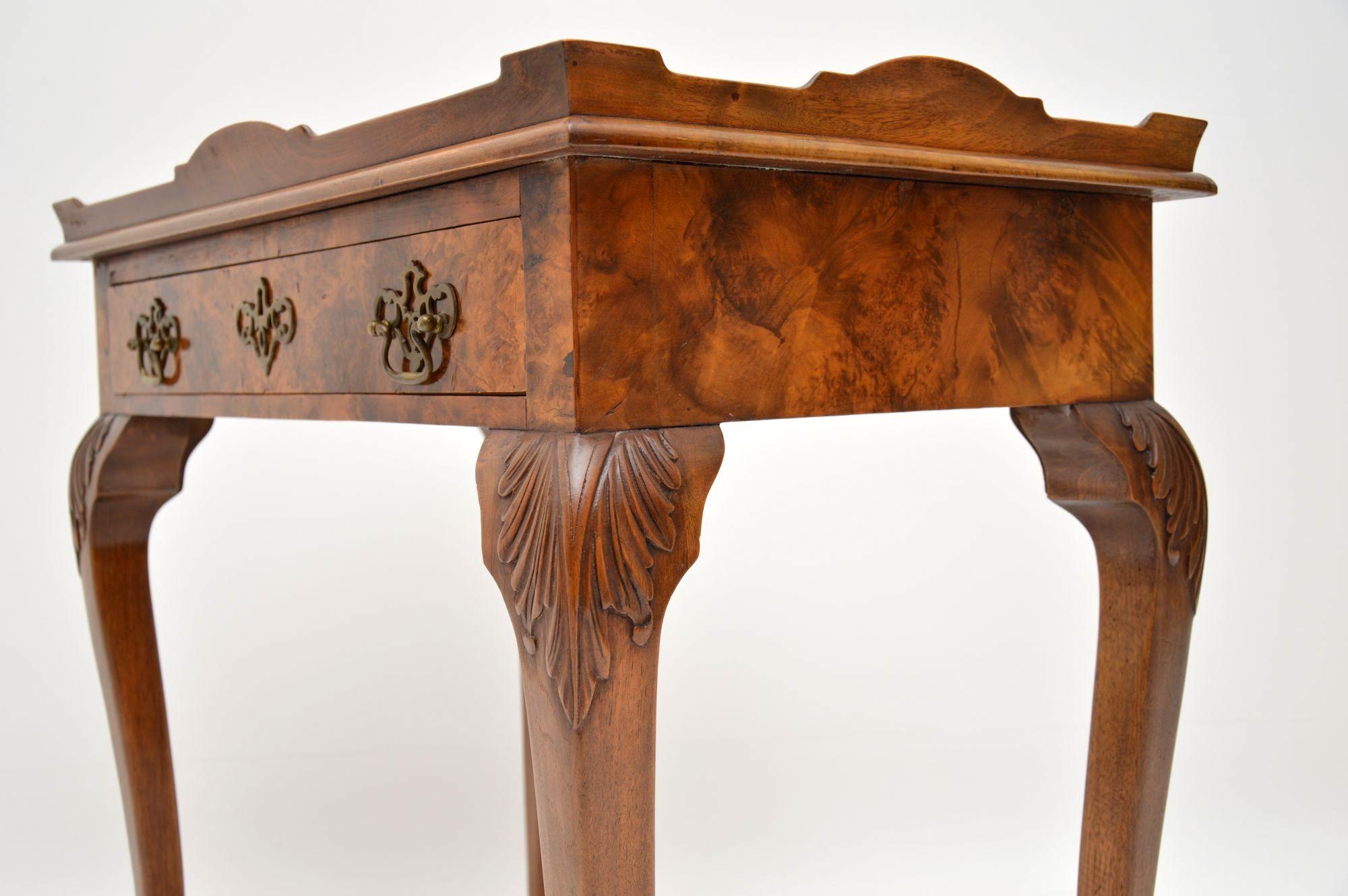 Early 20th Century Antique Burr Walnut Tray Top Side Table