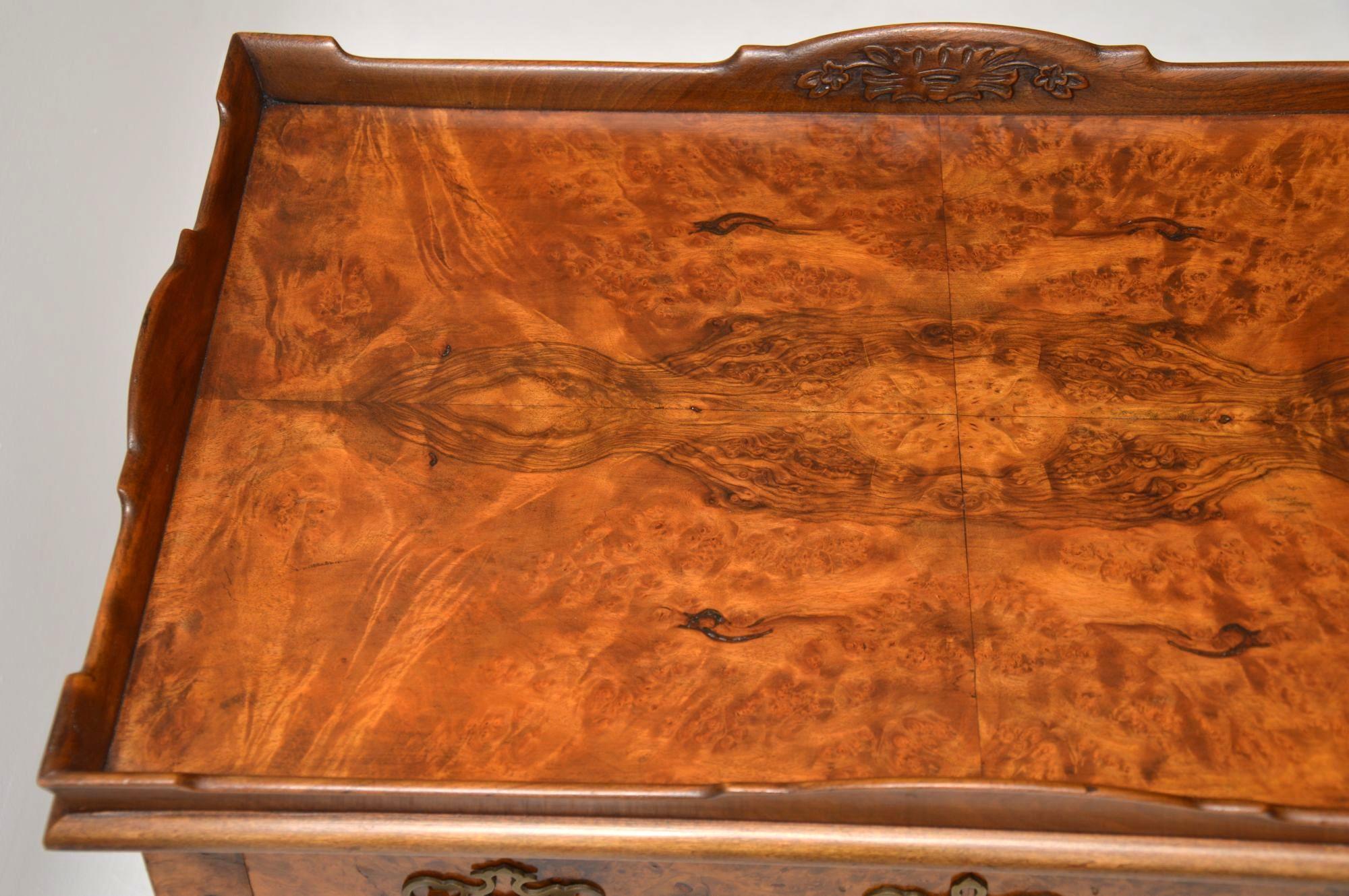 Antique Burr Walnut Tray Top Side Table 3