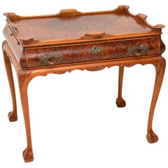 Antique Burr Walnut Tray Top Side Table