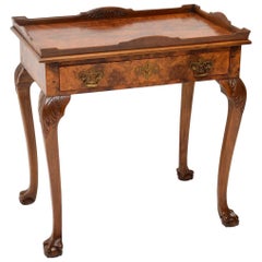 Antique Burr Walnut Tray Top Side Table
