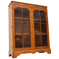 Antique Burr Walnut Two-Door Bookcase