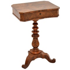 Antique Burr Walnut Vanity or Work Table