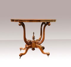 Antique Burr Walnut Window Table, Occasional Table