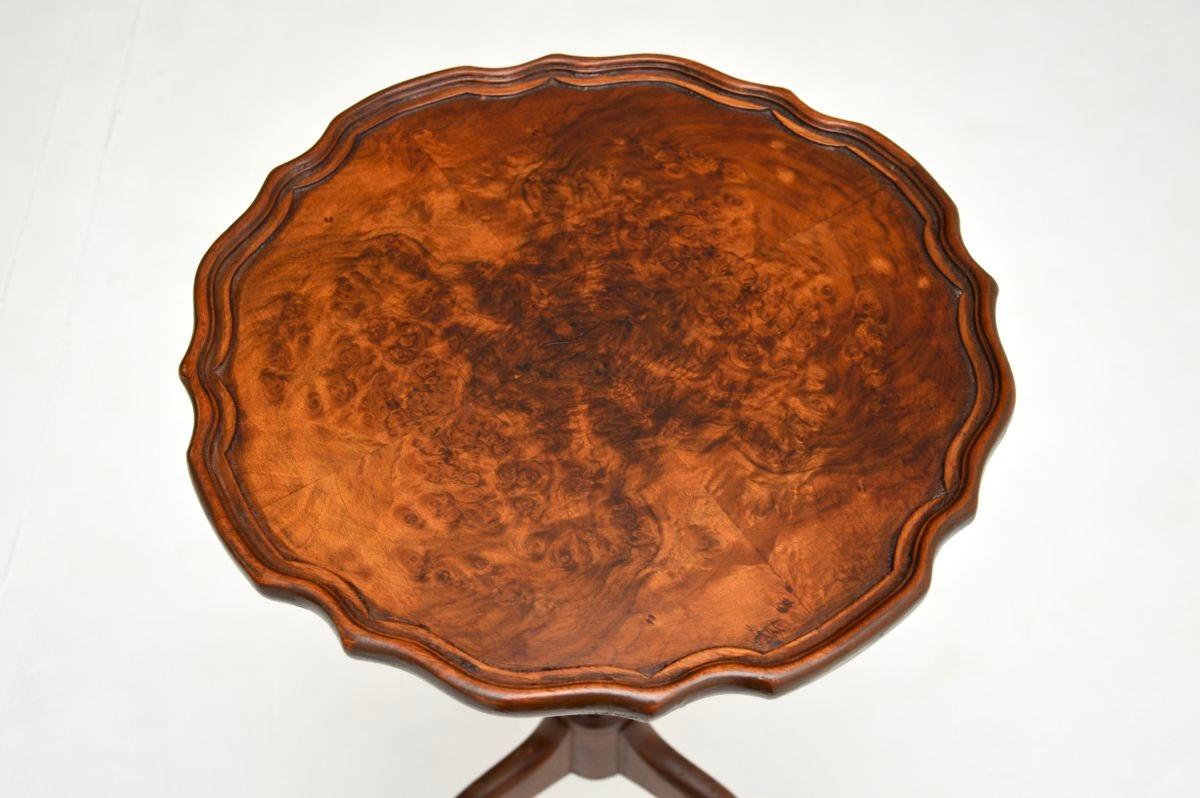 British Antique Burr Walnut Wine Table