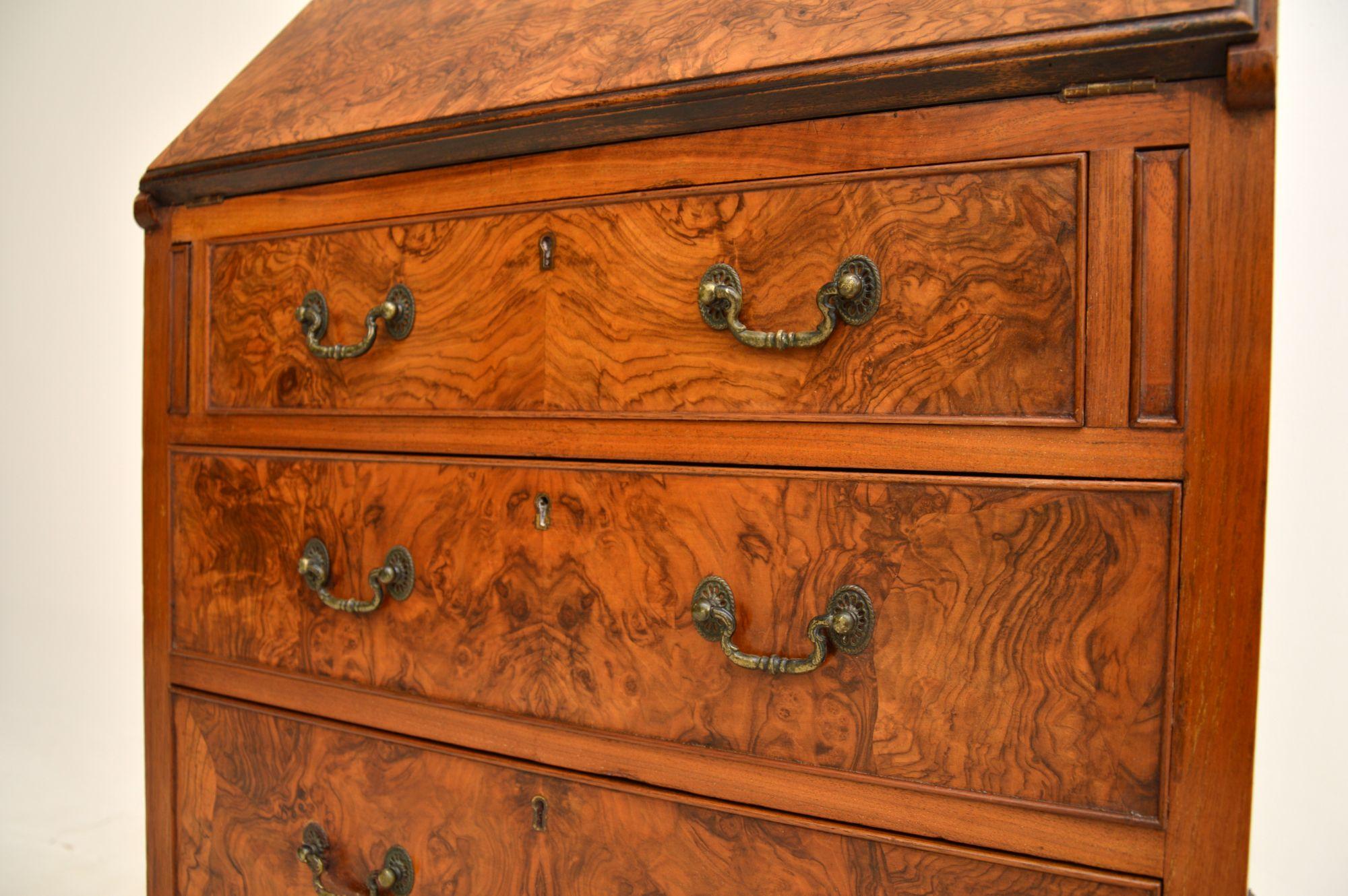 Antique Burr Walnut Writing Bureau by Maple & Co. 4
