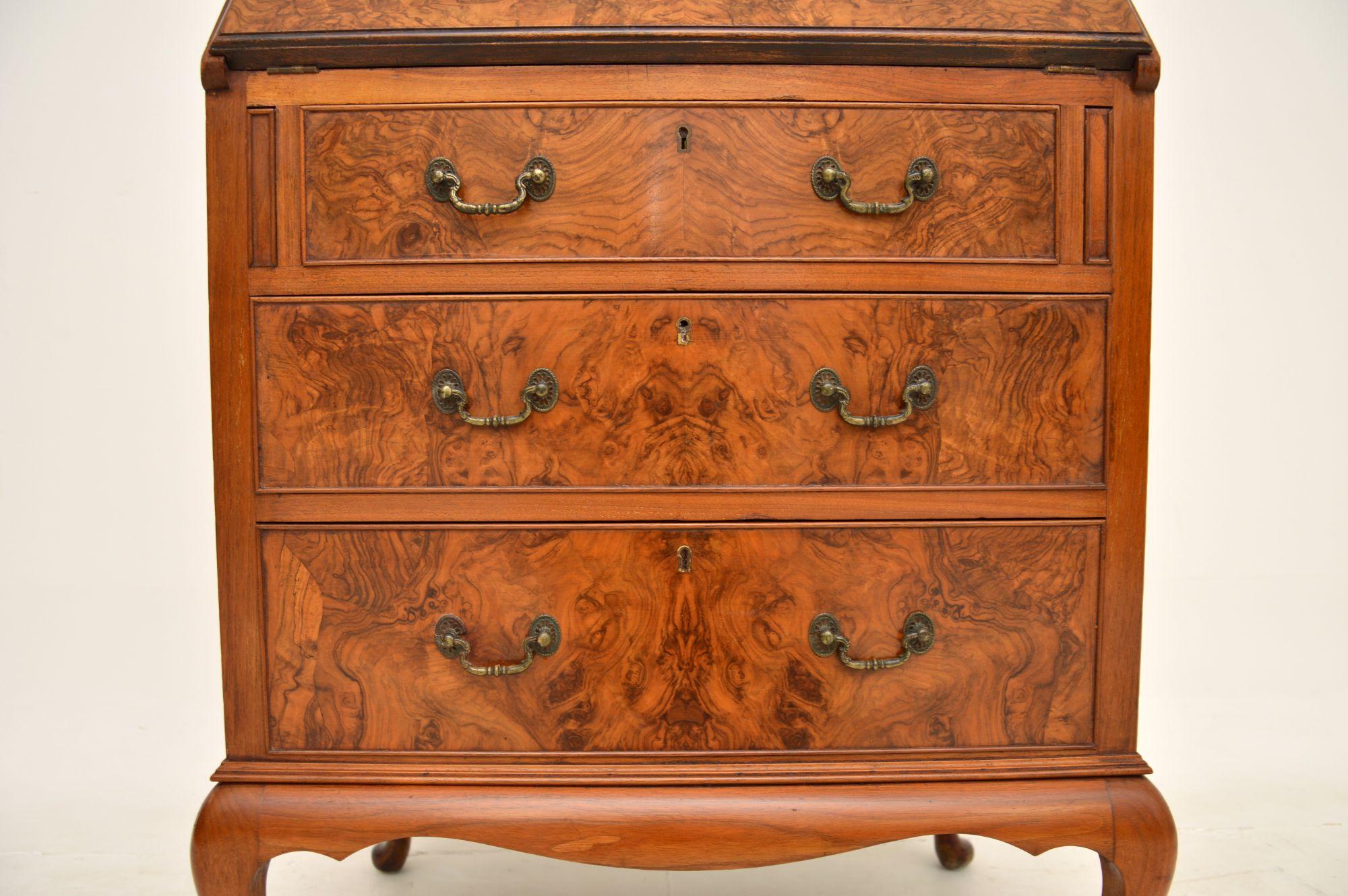 Antique Burr Walnut Writing Bureau by Maple & Co. 5
