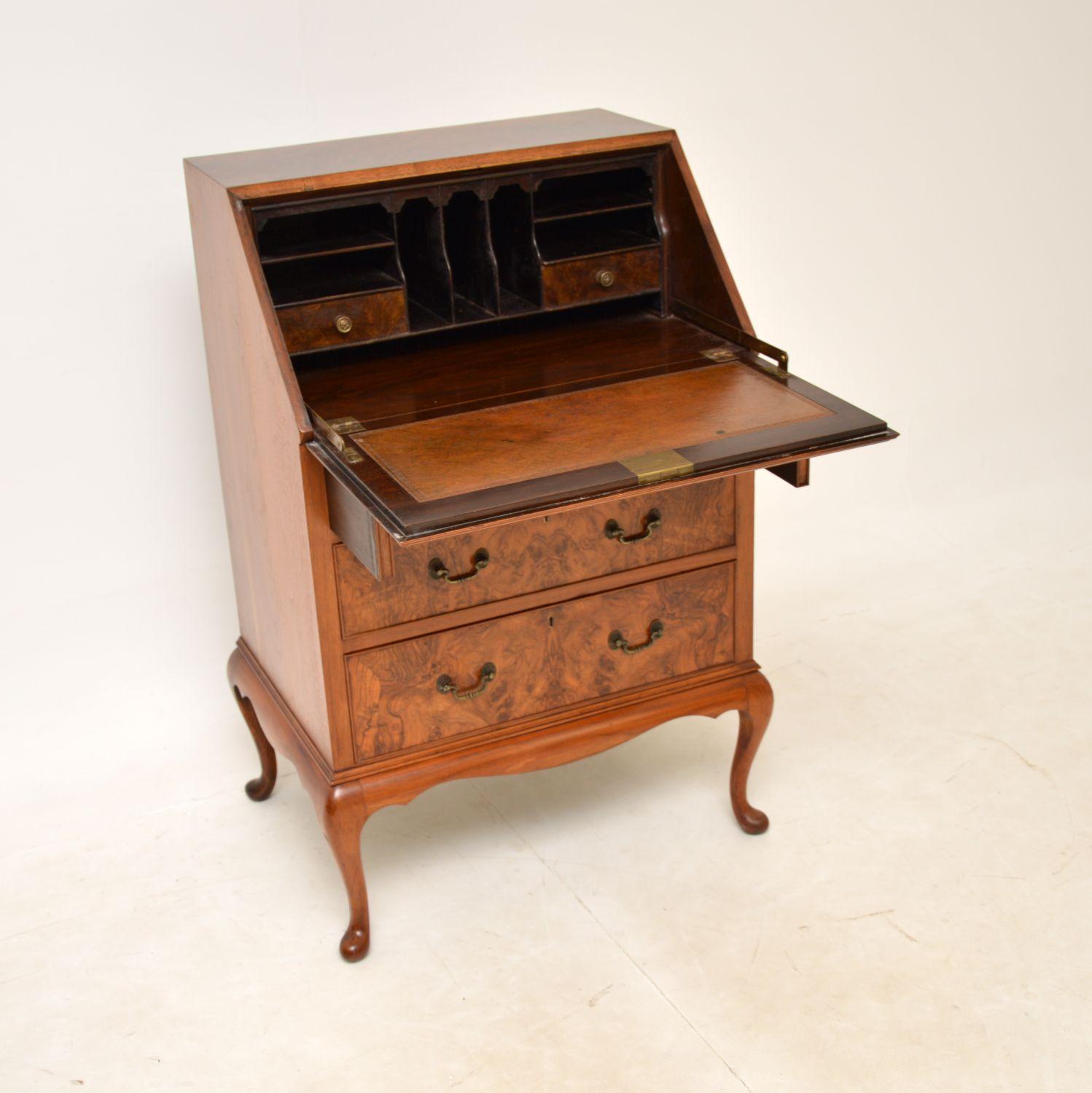 Antique Burr Walnut Writing Bureau by Maple & Co. In Good Condition In London, GB