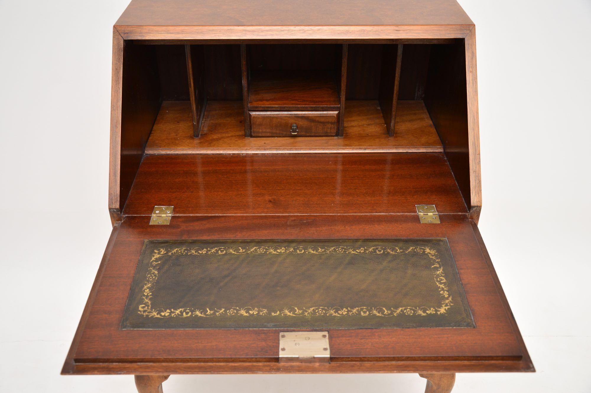 Queen Anne Antique Burr Walnut Writing Bureau