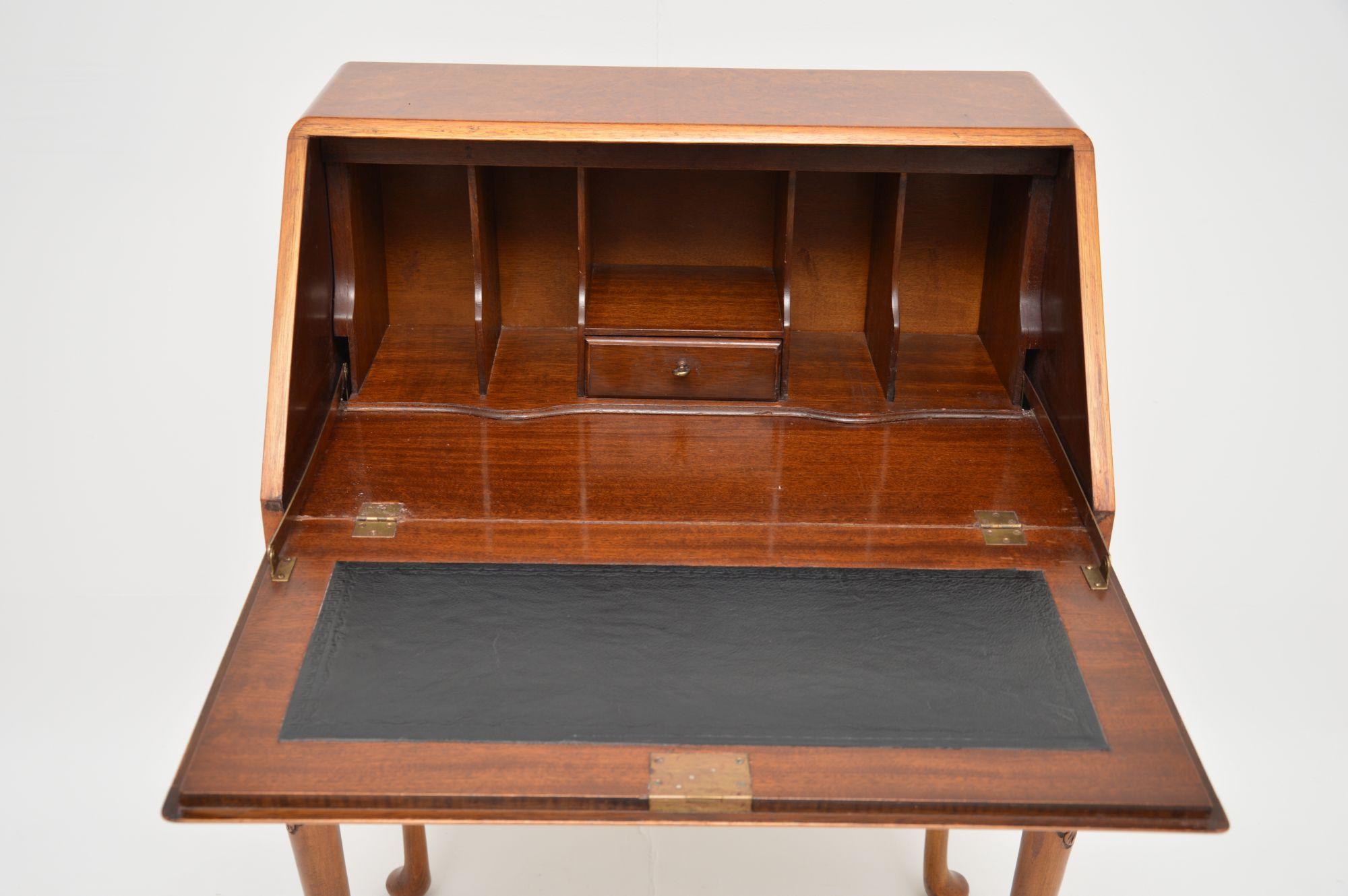 Antique Burr Walnut Writing Bureau In Good Condition In London, GB