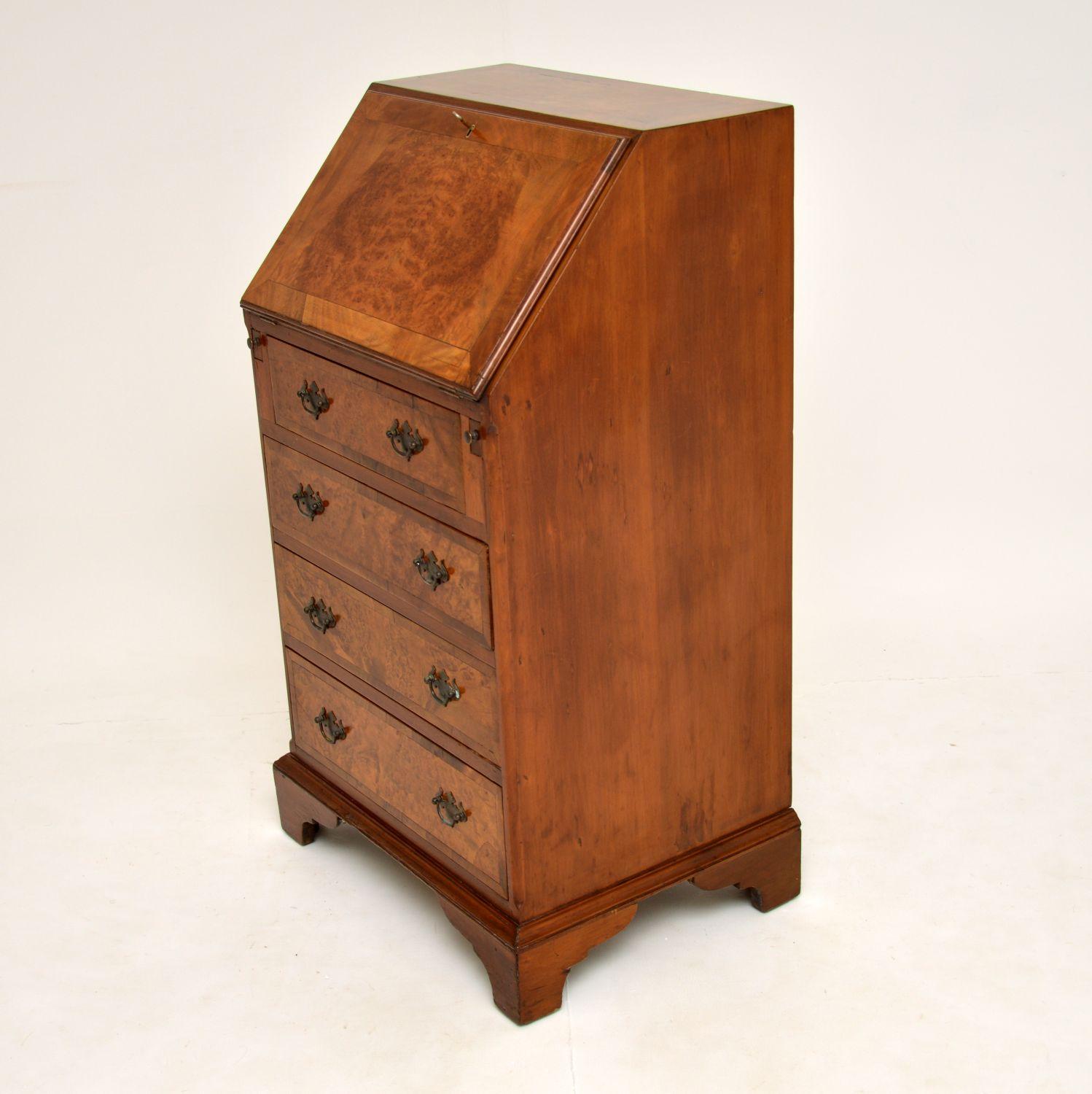 Antique Burr Walnut Writing Bureau 1