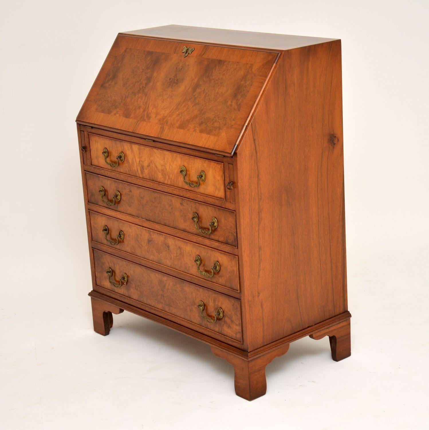 Mid-20th Century Antique Burr Walnut Writing Bureau