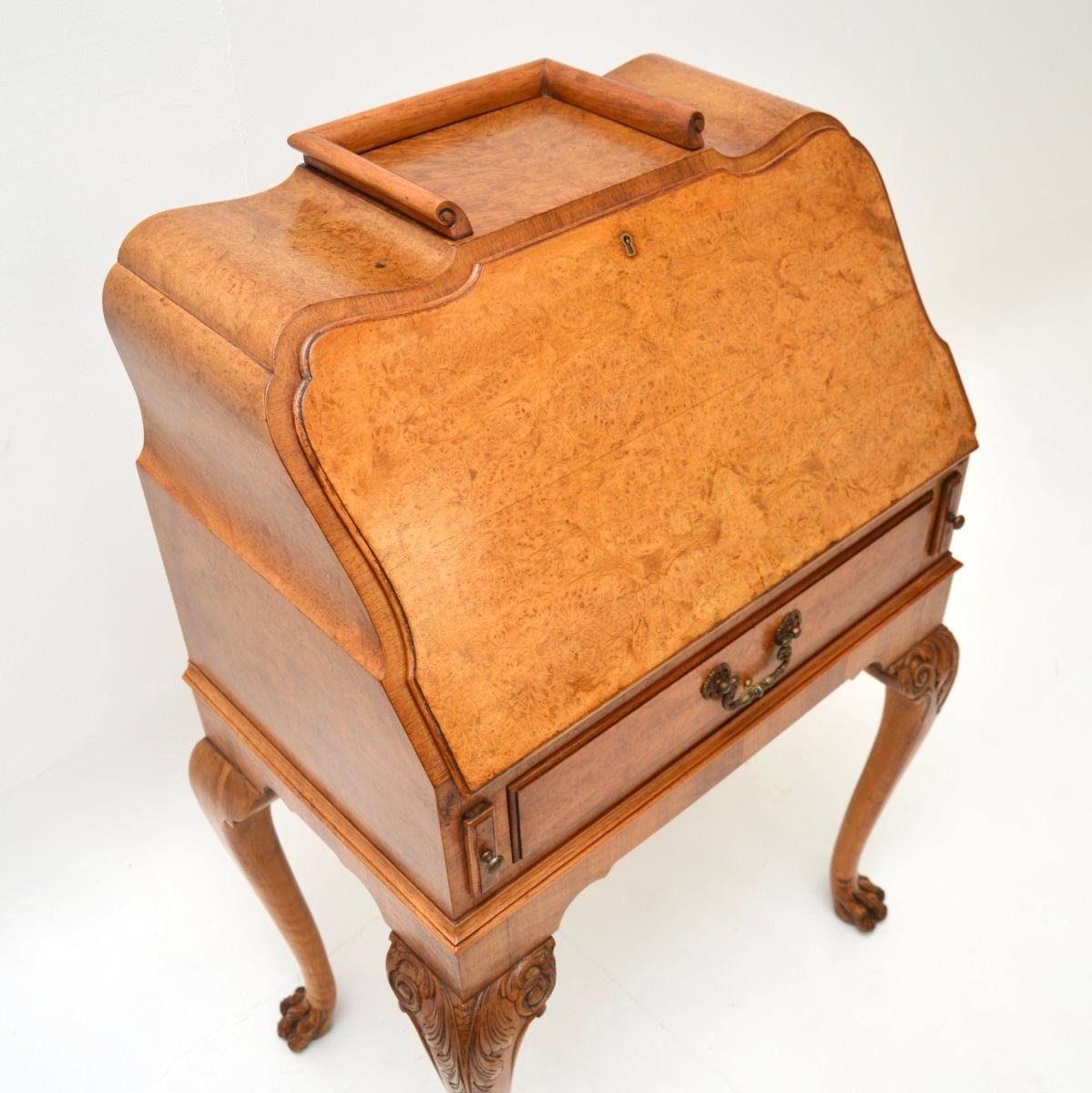 Antique Burr Walnut Writing Bureau For Sale 2