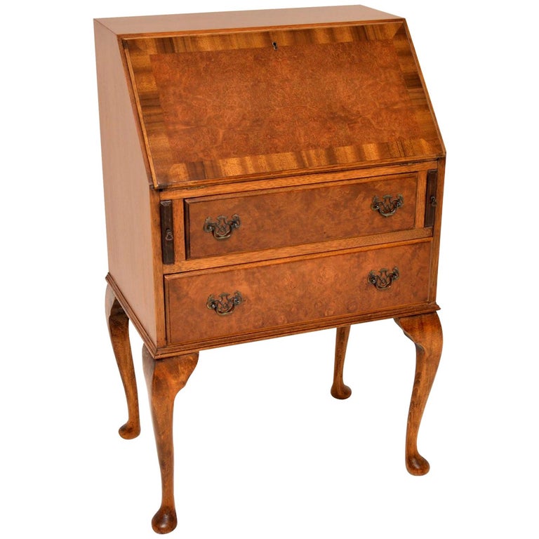 Antique Burr Walnut Writing Bureau at 1stDibs